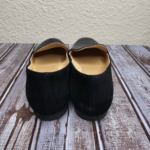 Naturalizer Emiline black suede snake skin print slip on loafers size 6.5 - Picture 3 of 8